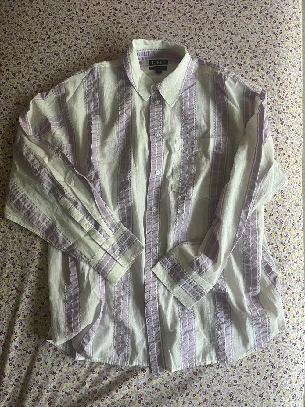 Jcrew Étienne Oversized Dobby Stripe Shirt - Lavender/White NWT